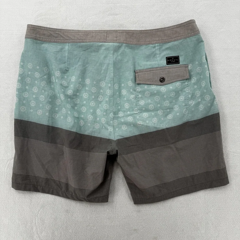 Rip Curl Board Shorts‎ Mens 38 Swim Trunks Surf Craft Pattern Pocket Drawstring